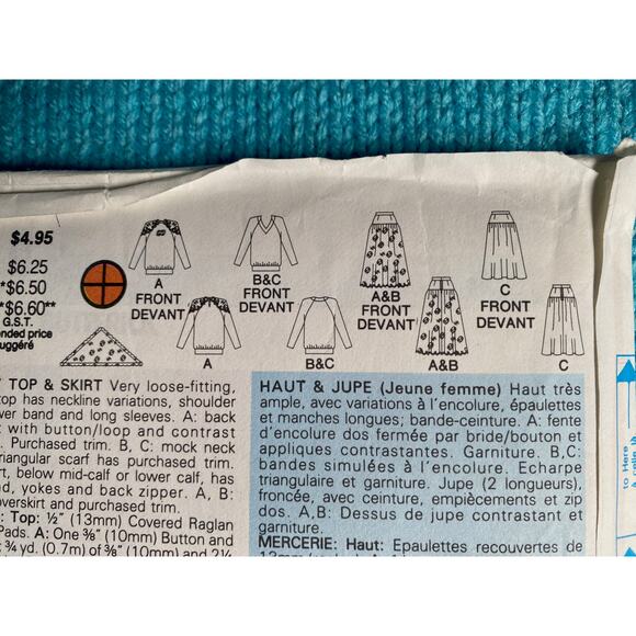 Butterick Sewing pattern 5838 top midi skirt sz 8 10 12 - Picture 4 of 8